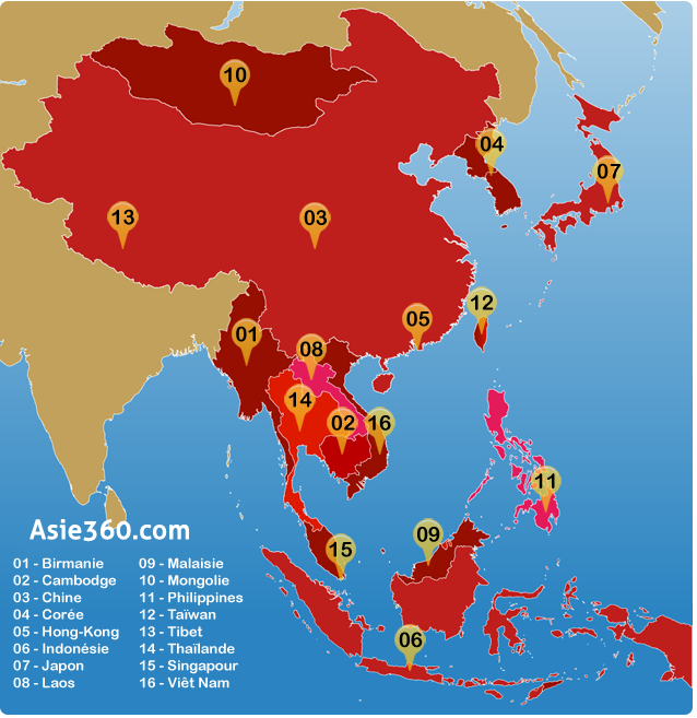 Carte de l'Asie